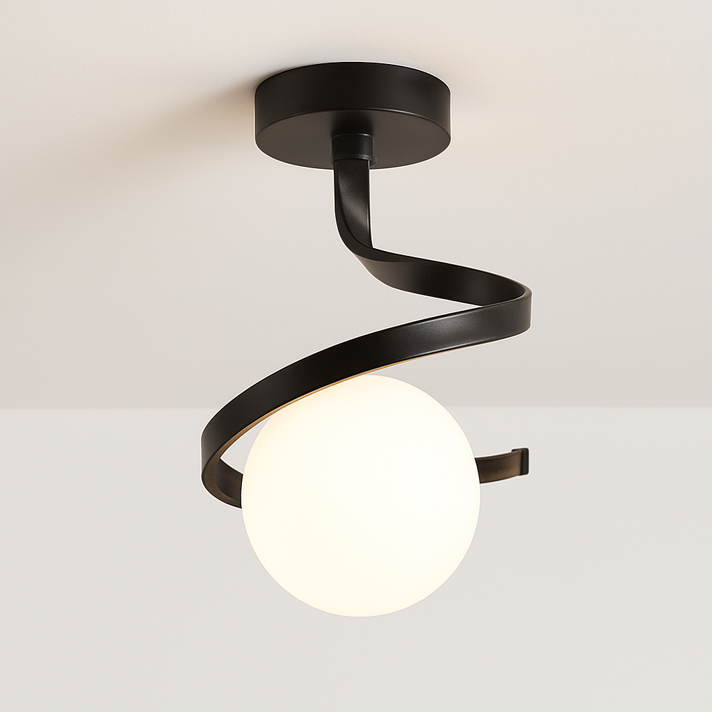 Plafonnier Luminaire Nordique Verre Boule - vue 3 sur 8