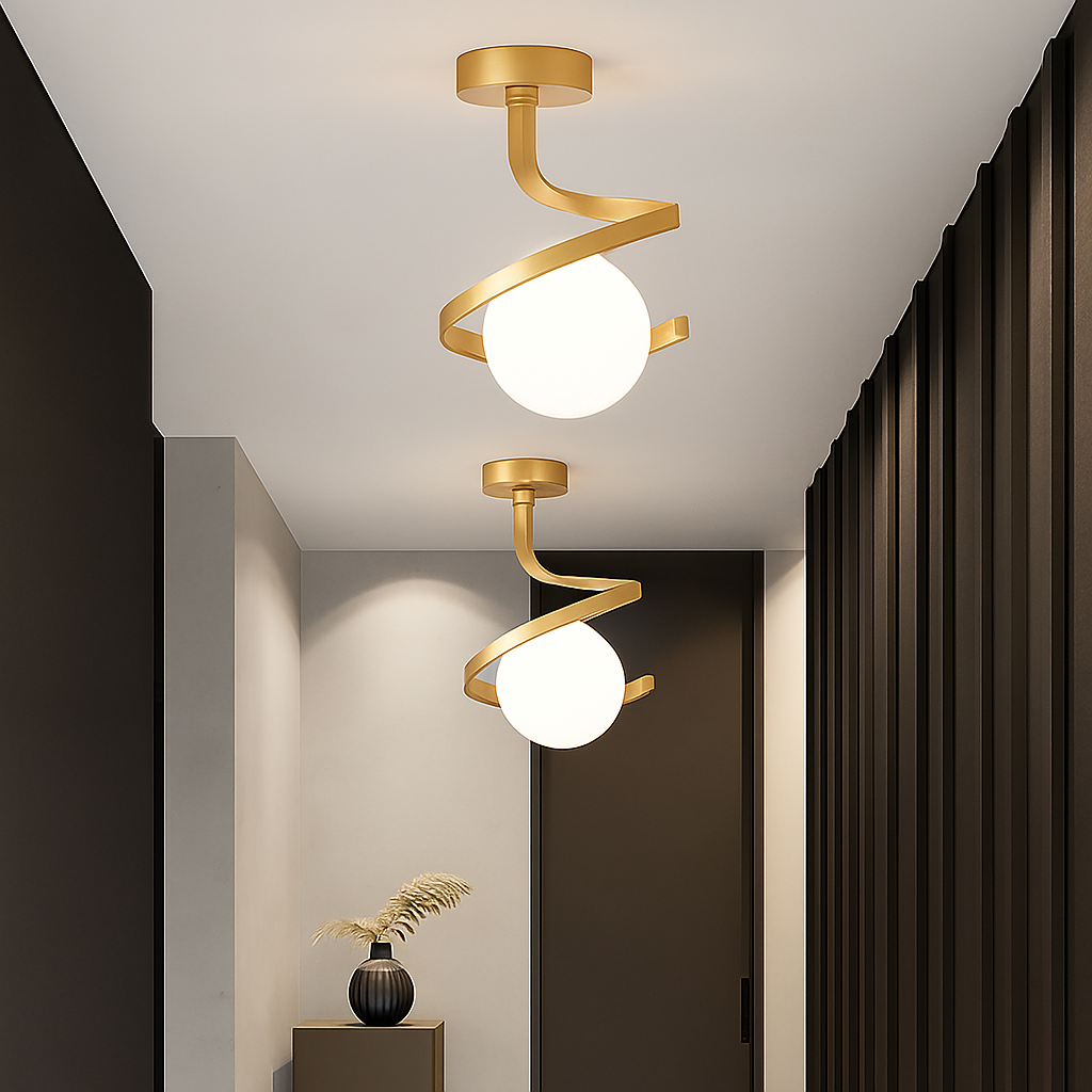 Plafonnier Luminaire Nordique Verre Boule - vue 7 sur 8