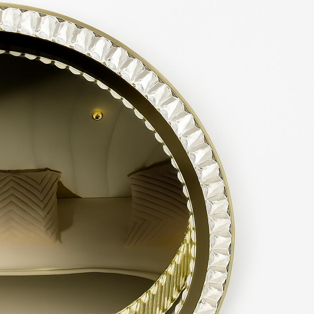 Plafonnier luxe moderne LED dorée rond - vue 6 sur 13