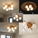 Nordic minimalist wooden LED ceiling light Japanese style