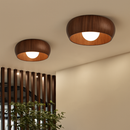 Minimalist retro-style wooden ceiling light for decorative interiors