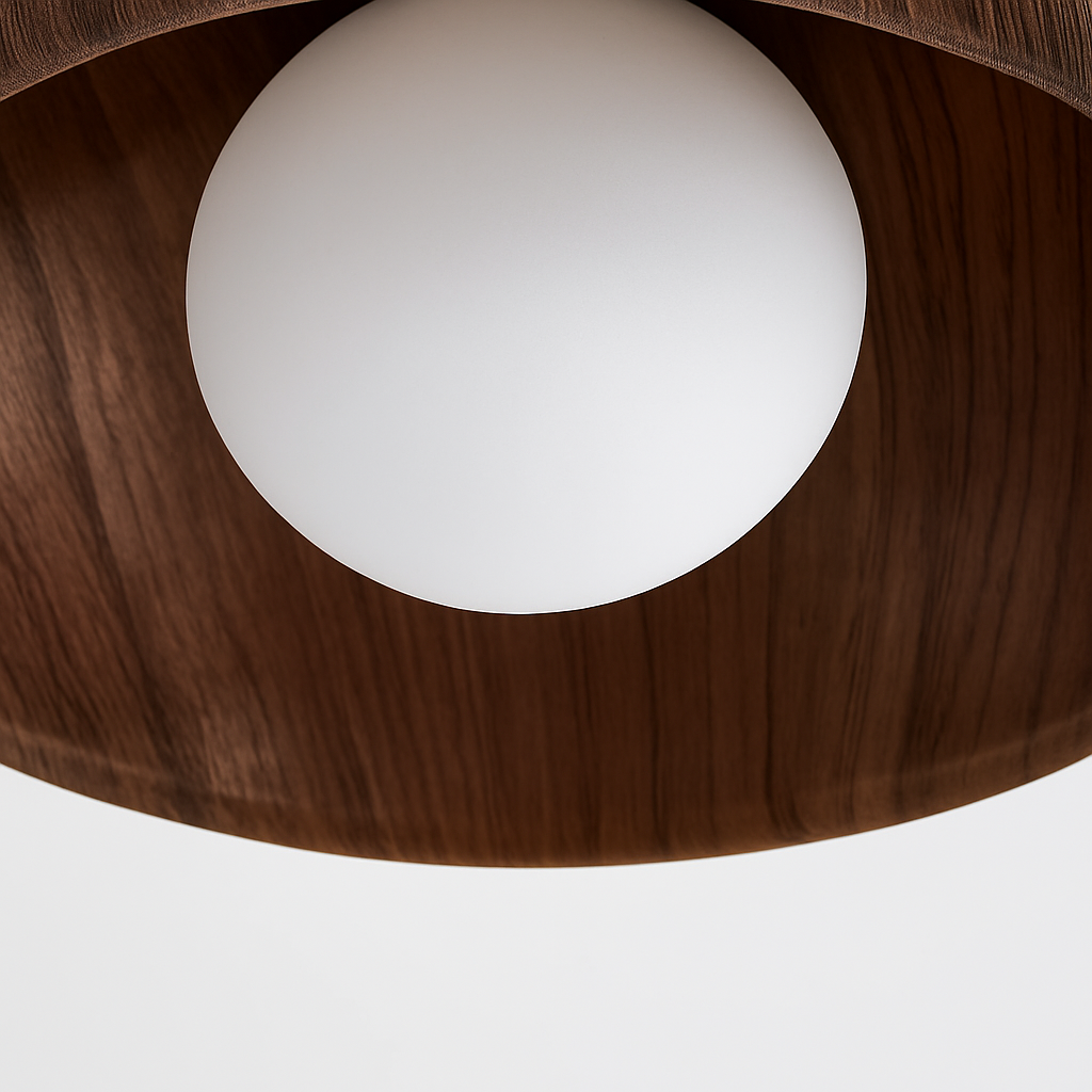Minimalist retro-style wooden ceiling light for decorative interiors - vue 6 sur 8