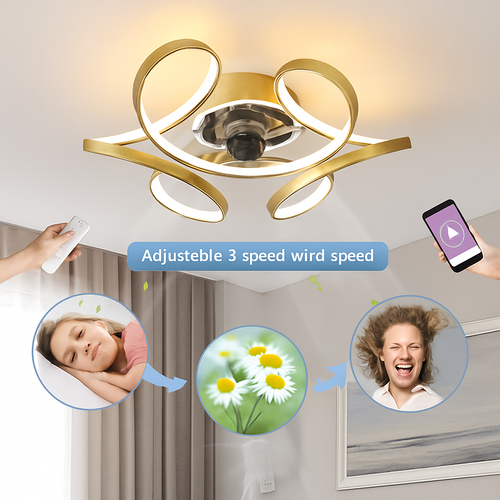 plafonnier moderne avec ventilateur silencieux et éclairage intégré - vue 6 sur 8