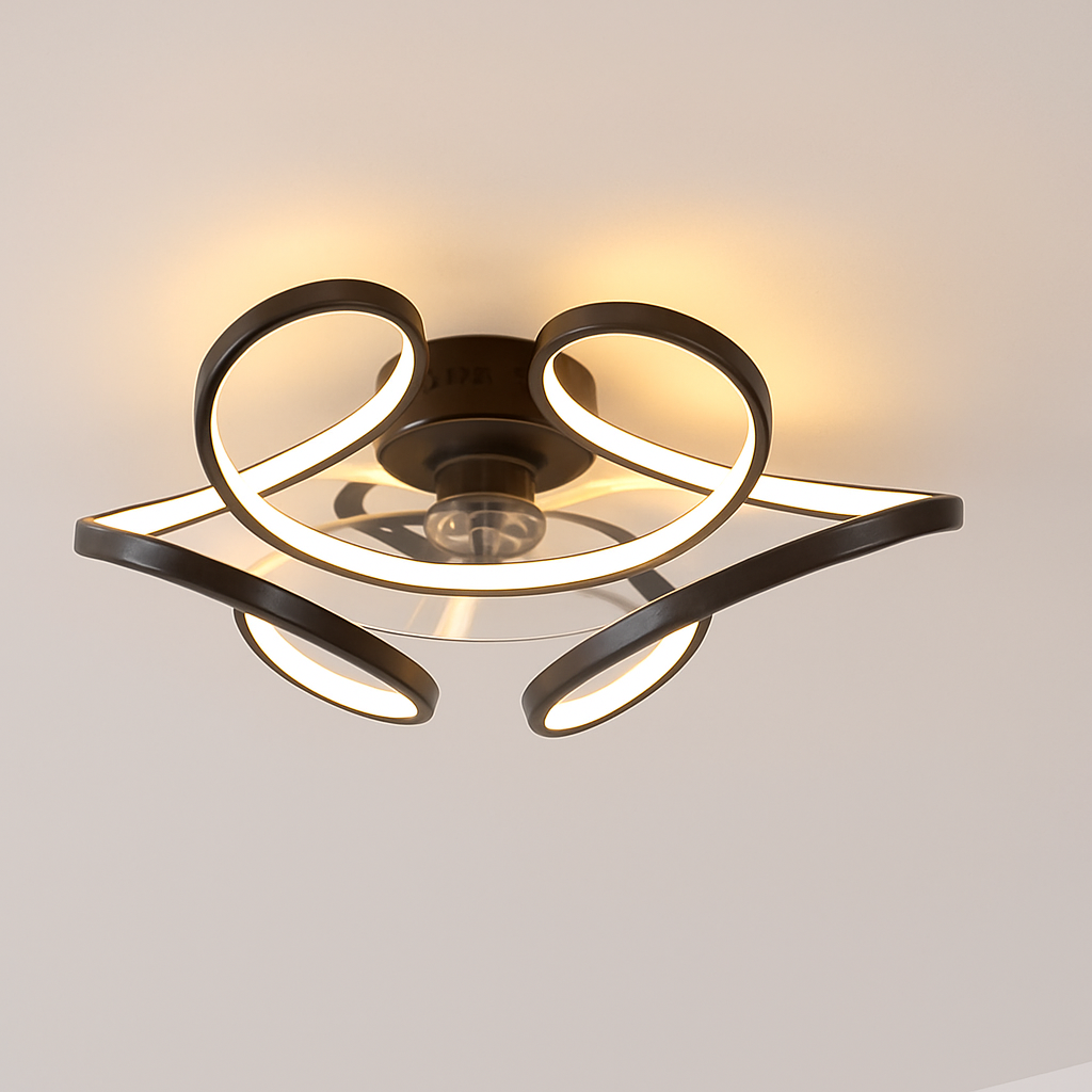 Modern ceiling light with silent fan and integrated lighting