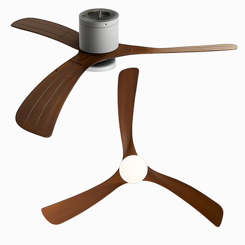 Modern ceiling light with remote control fan and integrated LED - vue 5 sur 12