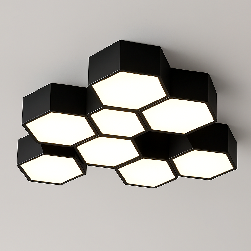 plafonnier moderne en alliage design géométrique pour décoration intérieure - vue 2 sur 12