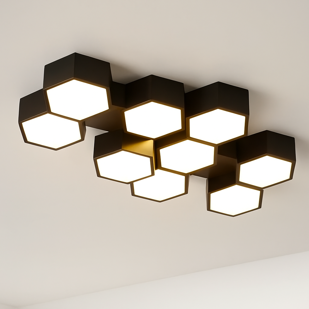 plafonnier moderne en alliage design géométrique pour décoration intérieure - vue 3 sur 12