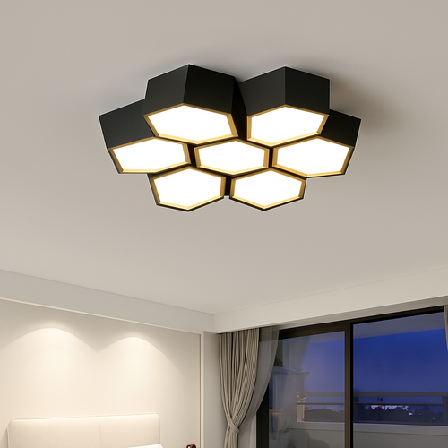 plafonnier moderne en alliage design géométrique pour décoration intérieure