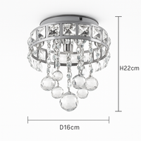 Plafonnier moderne en cristal led suspendu intérieur chrome
