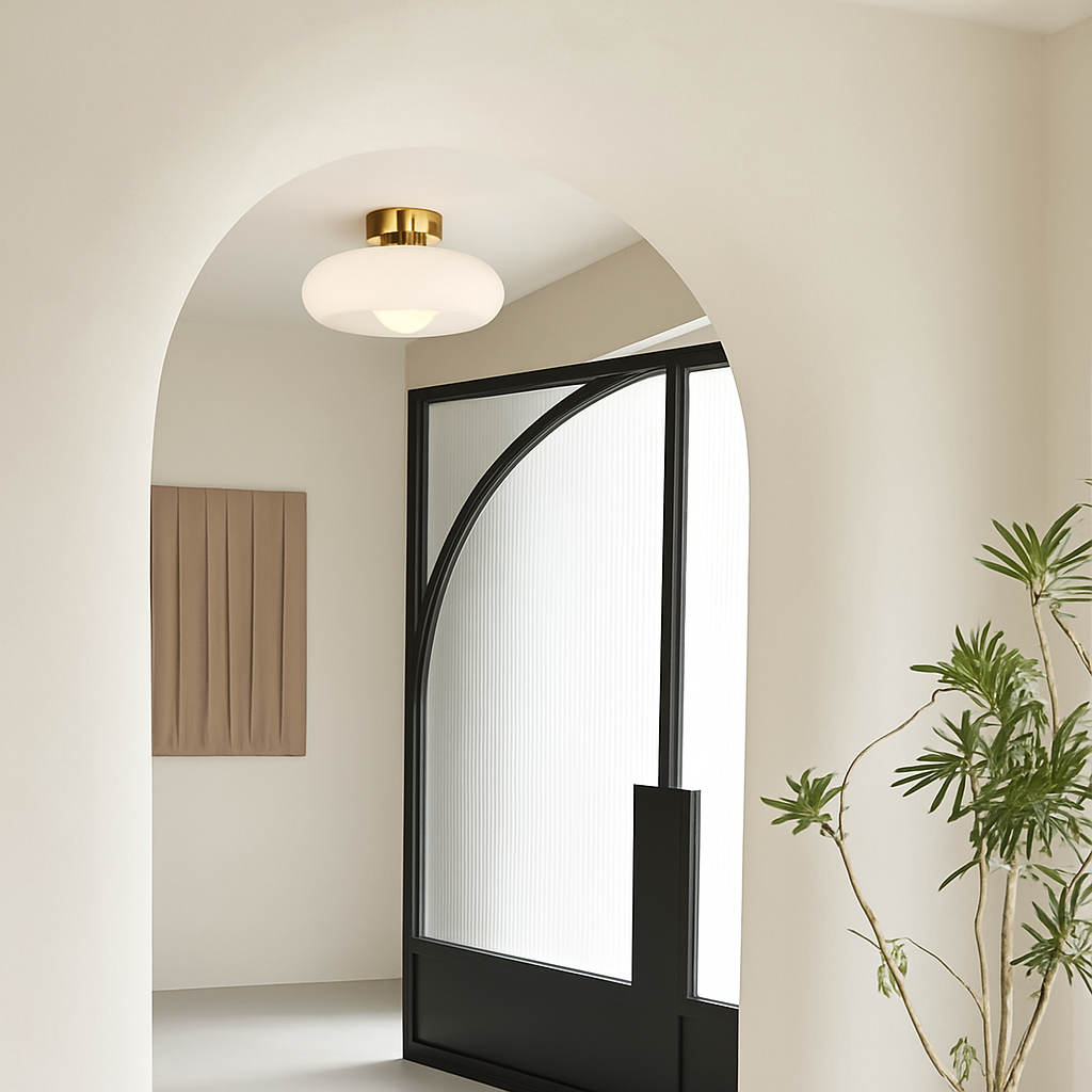 plafonnier moderne en fer et verre pour intérieur élégant - vue 4 sur 10