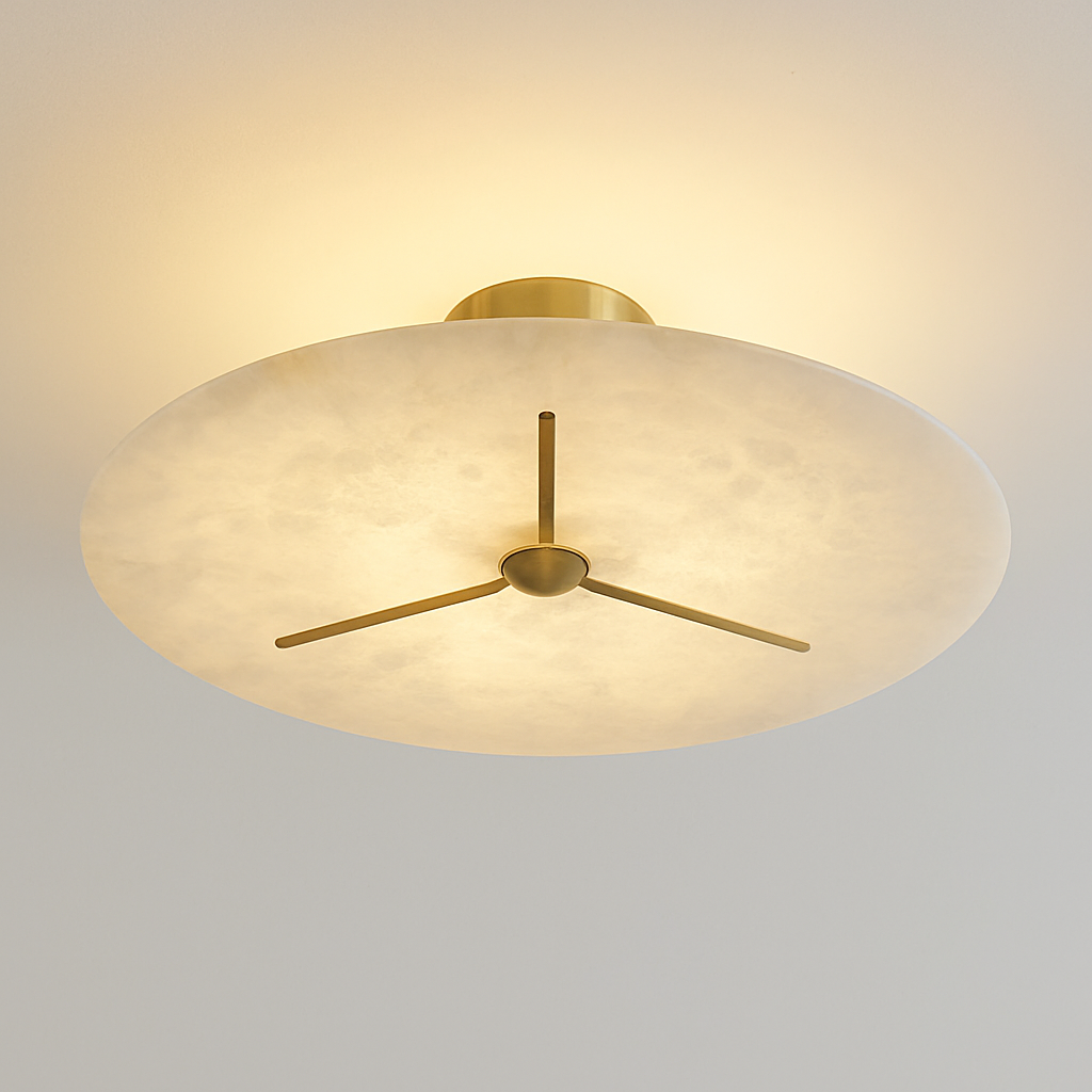 plafonnier moderne en marbre et cuivre pour intérieur élégant - vue 3 sur 9