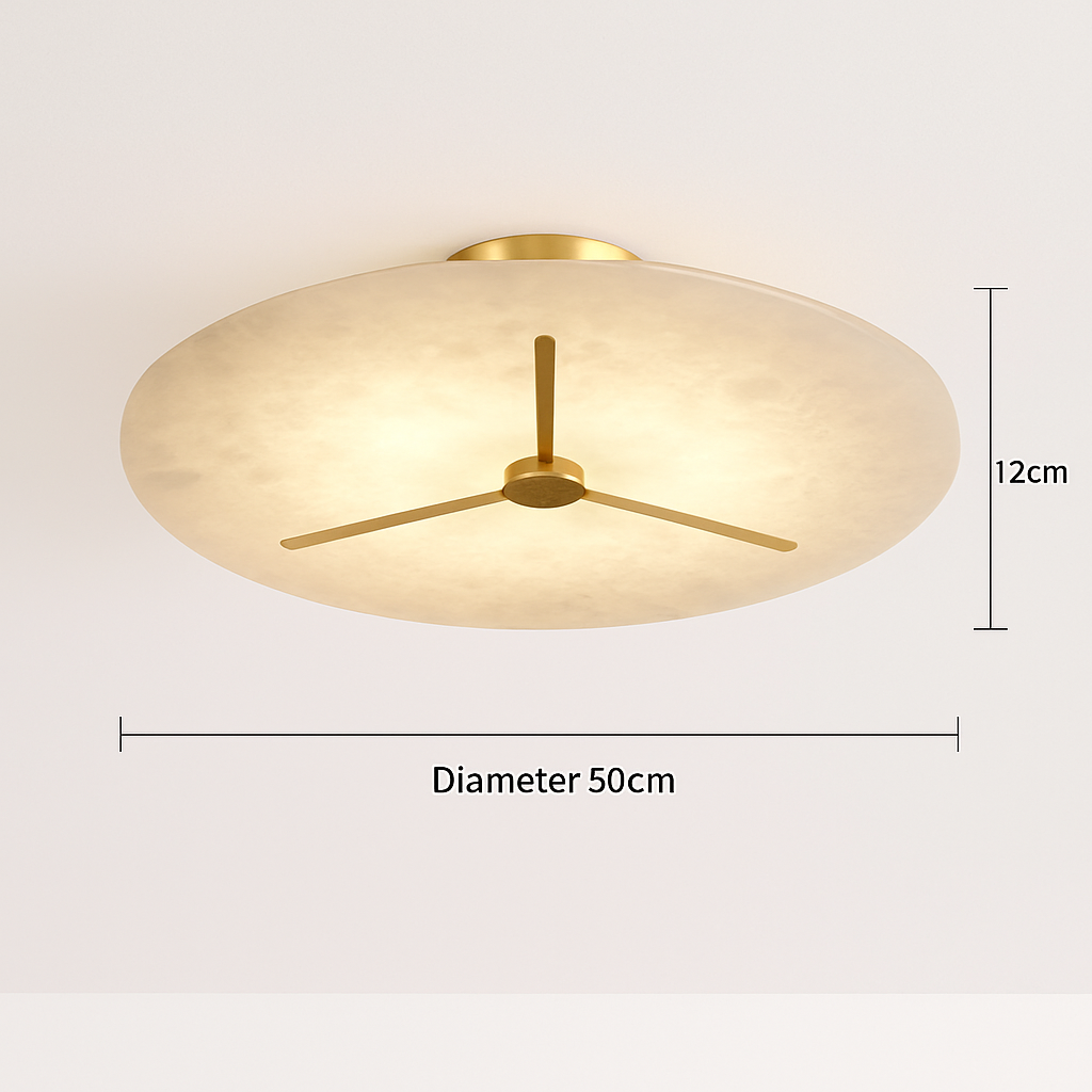 plafonnier moderne en marbre et cuivre pour intérieur élégant - vue 8 sur 9