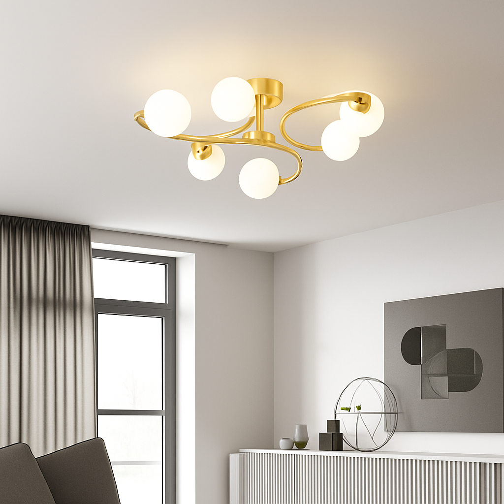 plafonnier moderne en verre design pour intérieur élégant - vue 5 sur 10