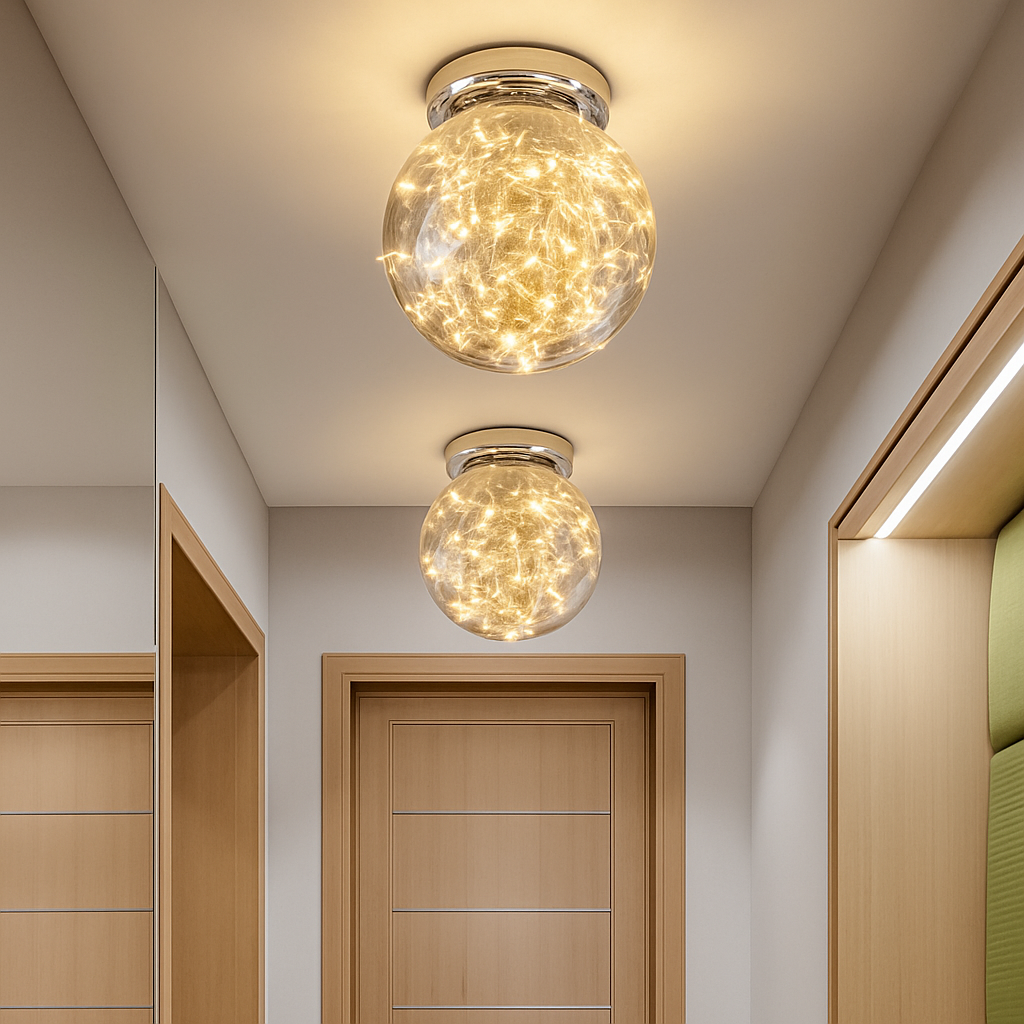 Plafonnier moderne LED avec globe en verre Duna - vue 4 sur 11