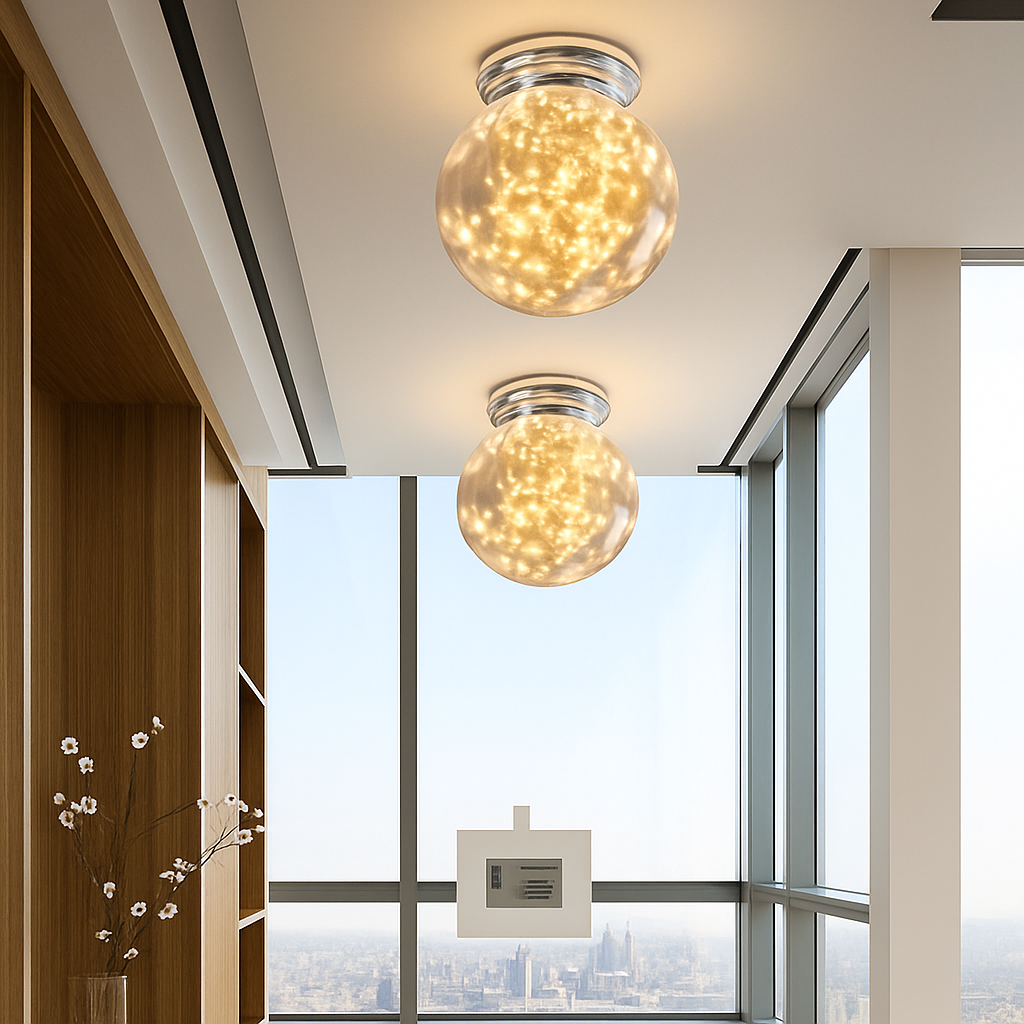 Plafonnier moderne LED avec globe en verre Duna - vue 6 sur 11