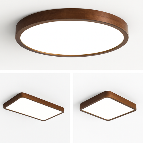 Plafonnier moderne LED bois massif - vue 2 sur 16