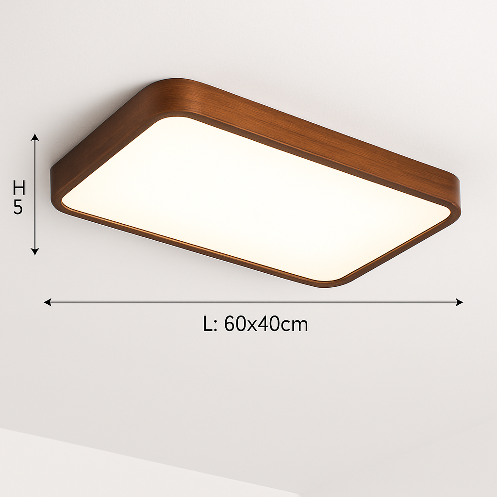 Plafonnier moderne LED en forme géométrique en bois Evelyn - vue 15 sur 16