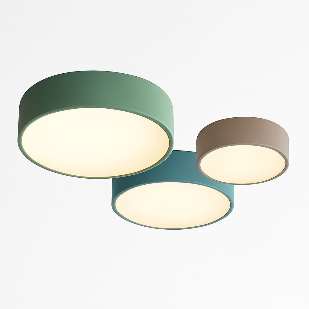 Plafonnier moderne LED forme circulaire en métal coloré Beryl