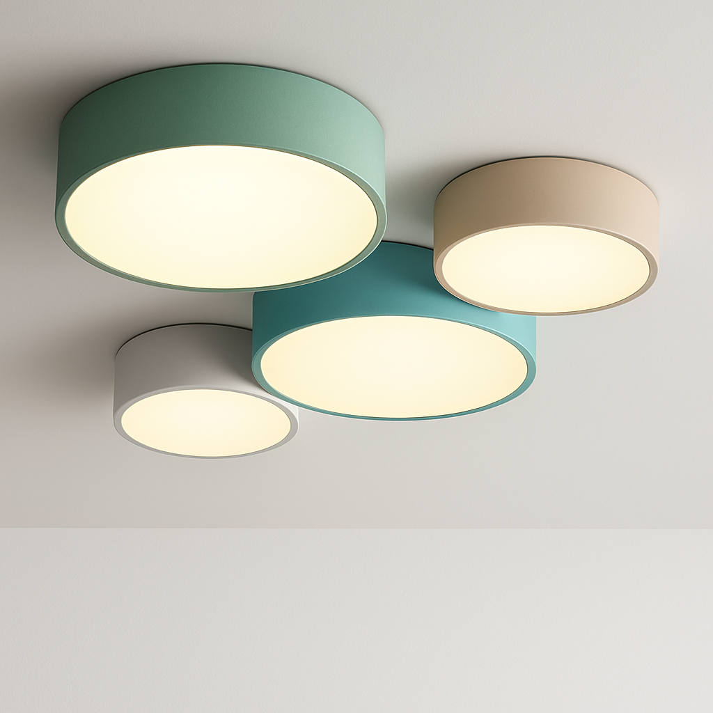 Plafonnier moderne LED forme circulaire en métal coloré Beryl - vue 3 sur 5