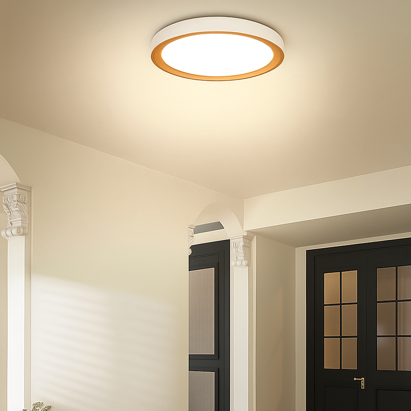 plafonnier moderne à leds en bois pour éclairage intérieur