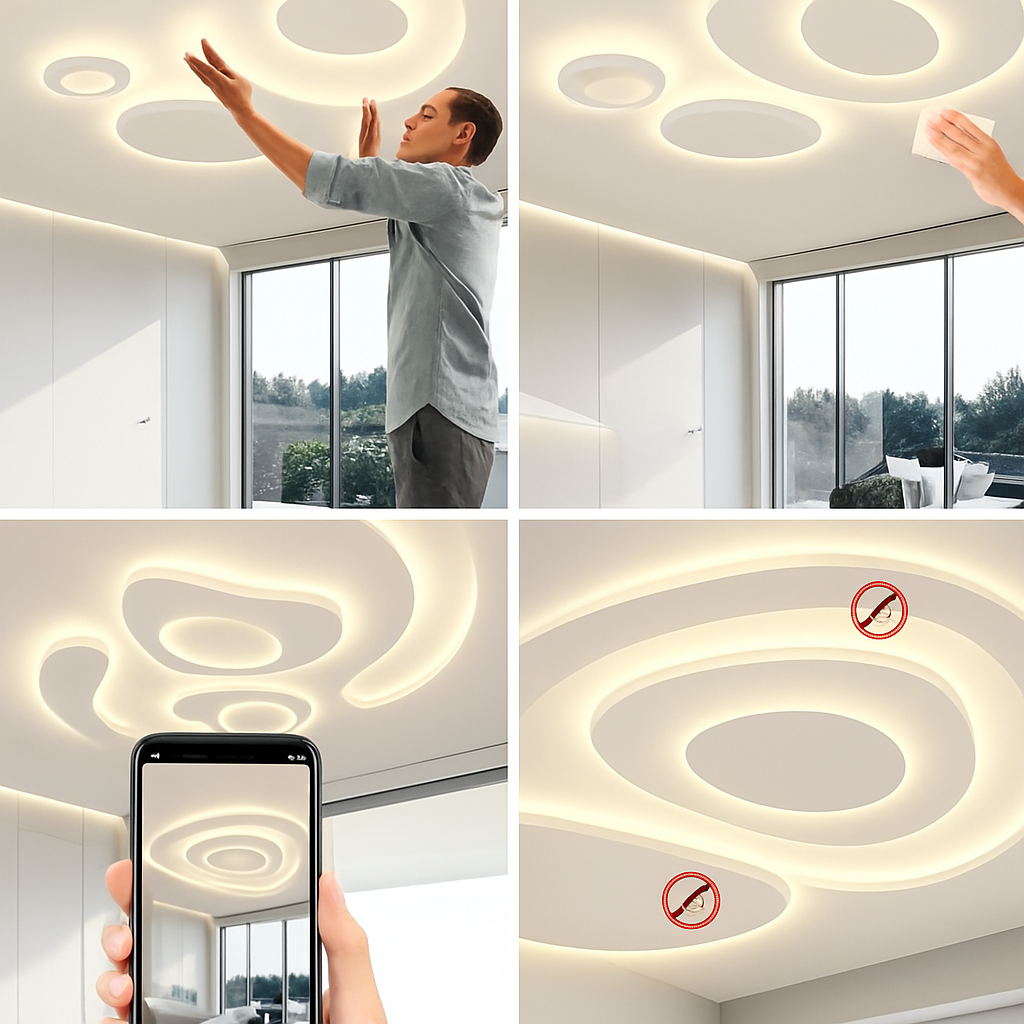 plafonnier moderne à leds pour intérieur décoratif lumineux - vue 7 sur 16