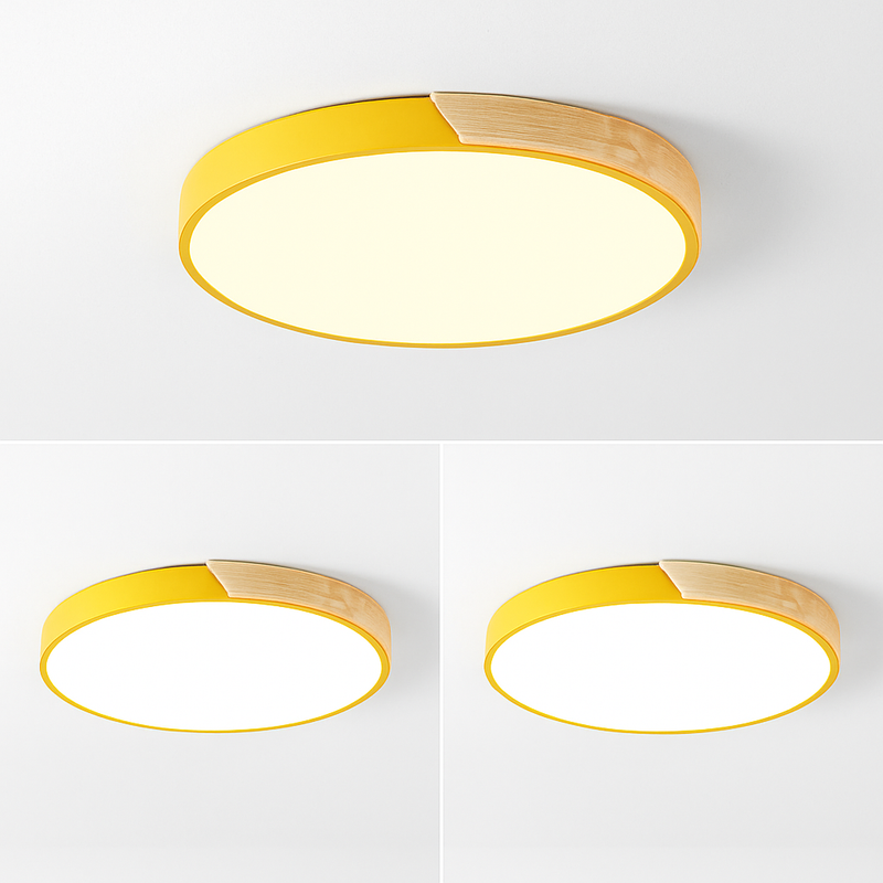 Plafonnier moderne rond métallique et coloré Leonidas