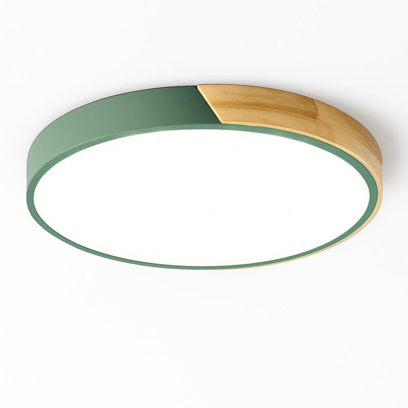 Plafonnier moderne rond métallique et coloré Leonidas