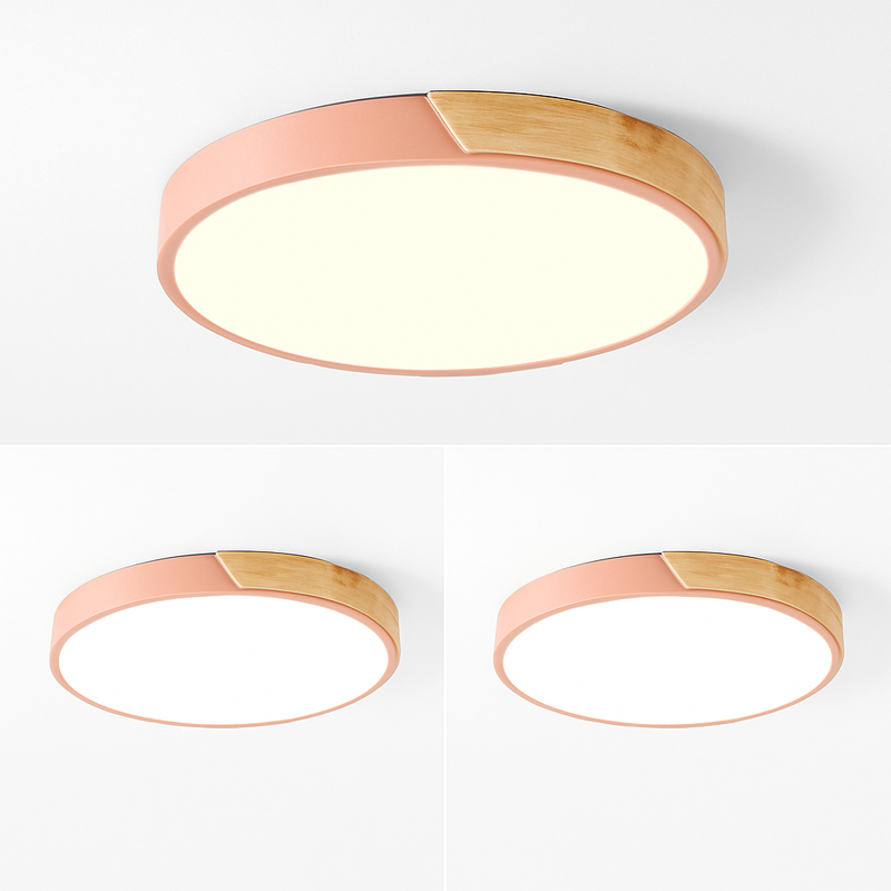 Plafonnier moderne rond métallique et coloré Leonidas