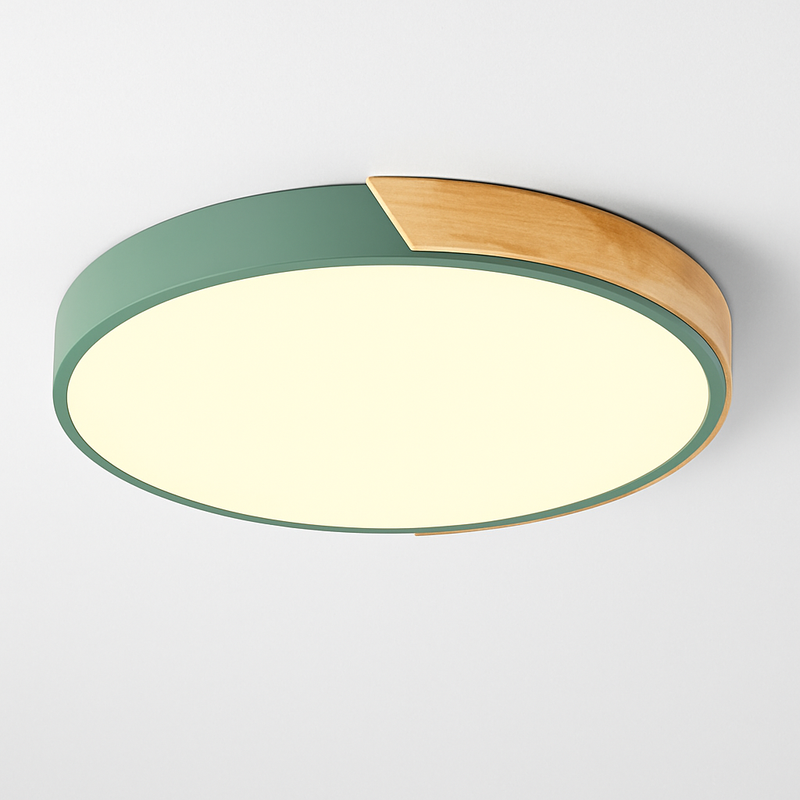 Plafonnier moderne rond métallique et coloré Leonidas