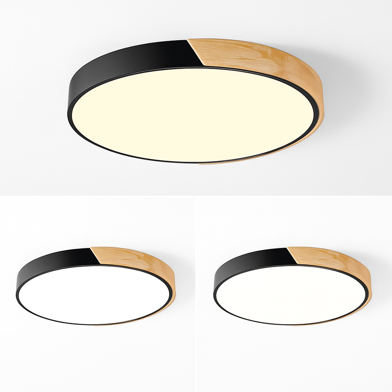 Plafonnier moderne rond métallique et coloré Leonidas