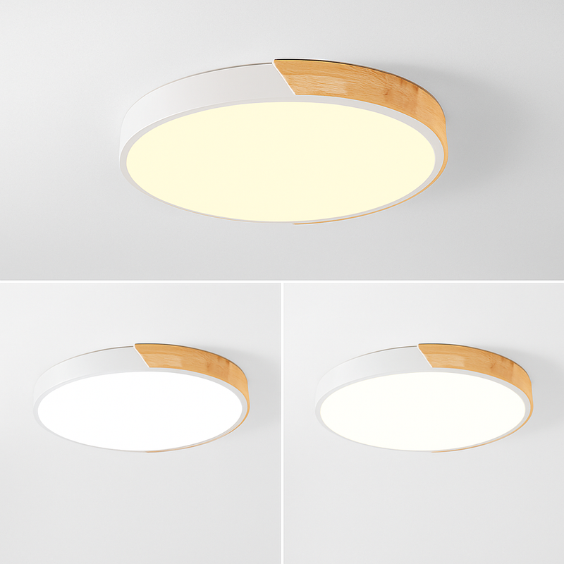 Plafonnier moderne rond métallique et coloré Leonidas