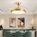 Modern silent ceiling light with integrated LED and fan