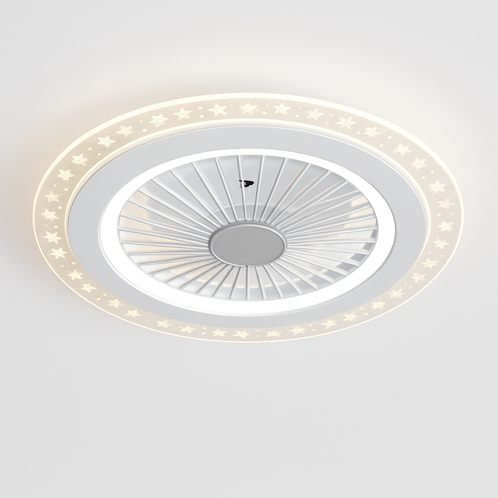 Modern silent ceiling light with fan and remote control