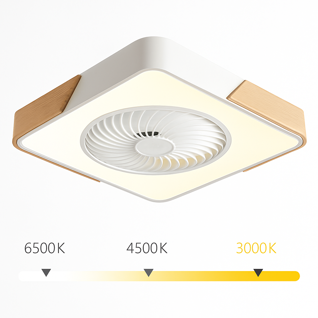 Modern ultra-thin LED ceiling fan with remote control and smart design - vue 5 sur 7