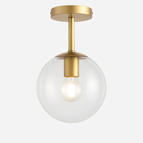 Modern minimalist Nordic round glass ceiling light - vue 3 sur 12
