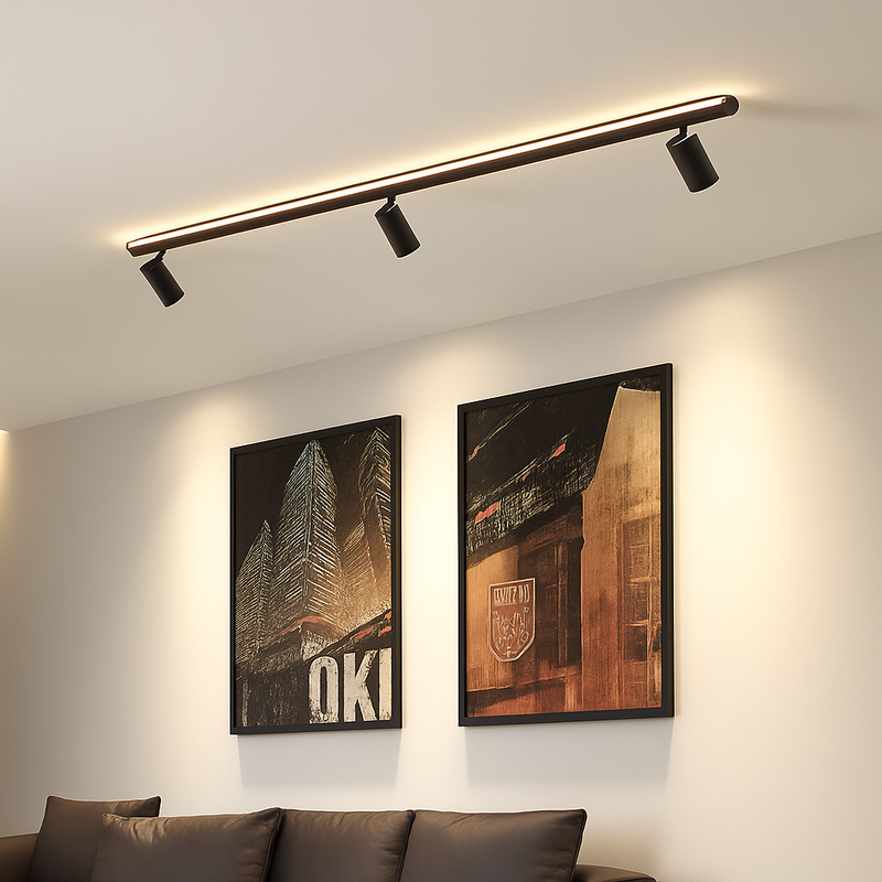 plafonnier nordique moderne avec spots design élégant et lumineux