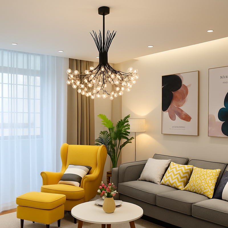 plafonnier nordique post-moderne en forme de pissenlit décoratif d'intérieur