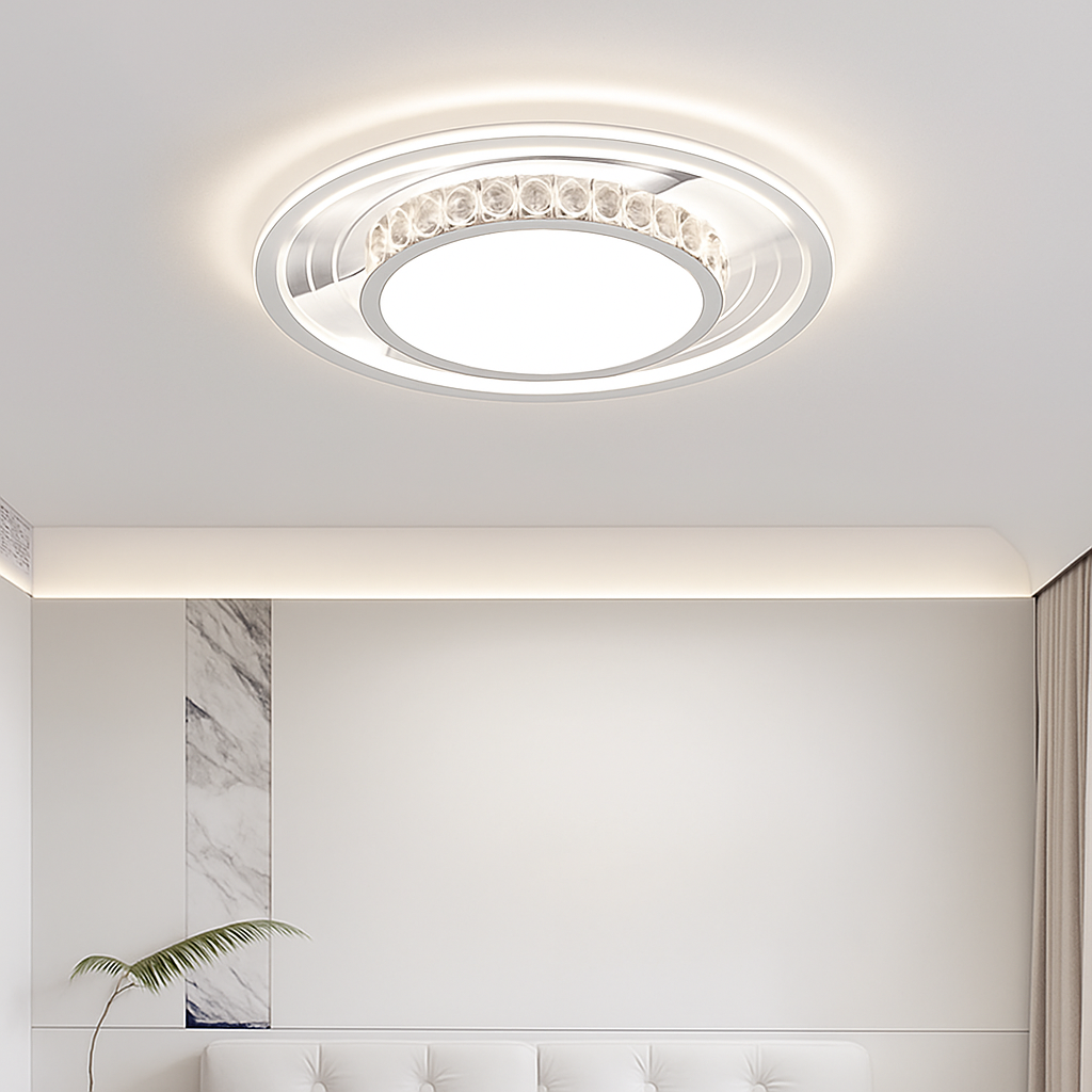plafonnier nordique post-moderne luxueux en cristal simple - vue 6 sur 14