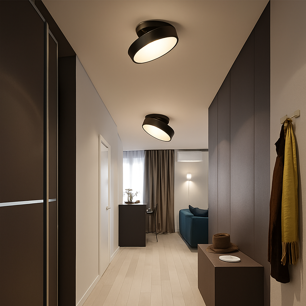 plafonnier nordique simple rond led éclairage lustre - vue 4 sur 12