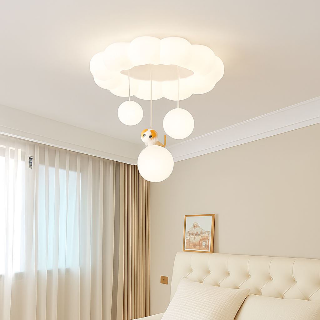 plafonnier nuage lapin ours pour chambre enfant - vue 6 sur 10