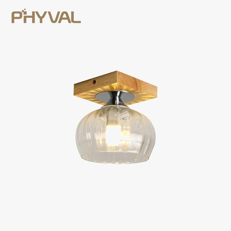 plafonnier phyval nordique verre bois luxe décor