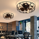 plafonnier rétro avec ventilateur et lumière design moderne