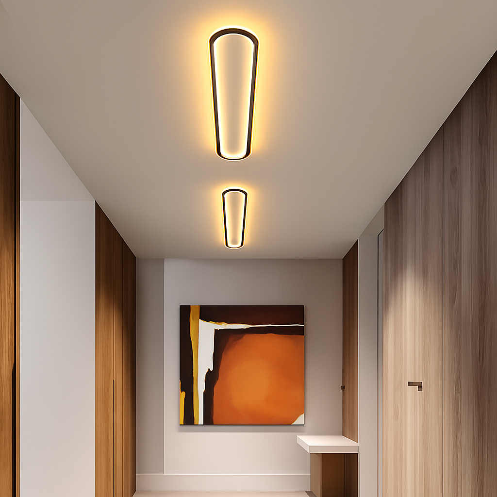 plafonnier rectangulaire moderne à leds lumière créative - vue 3 sur 10