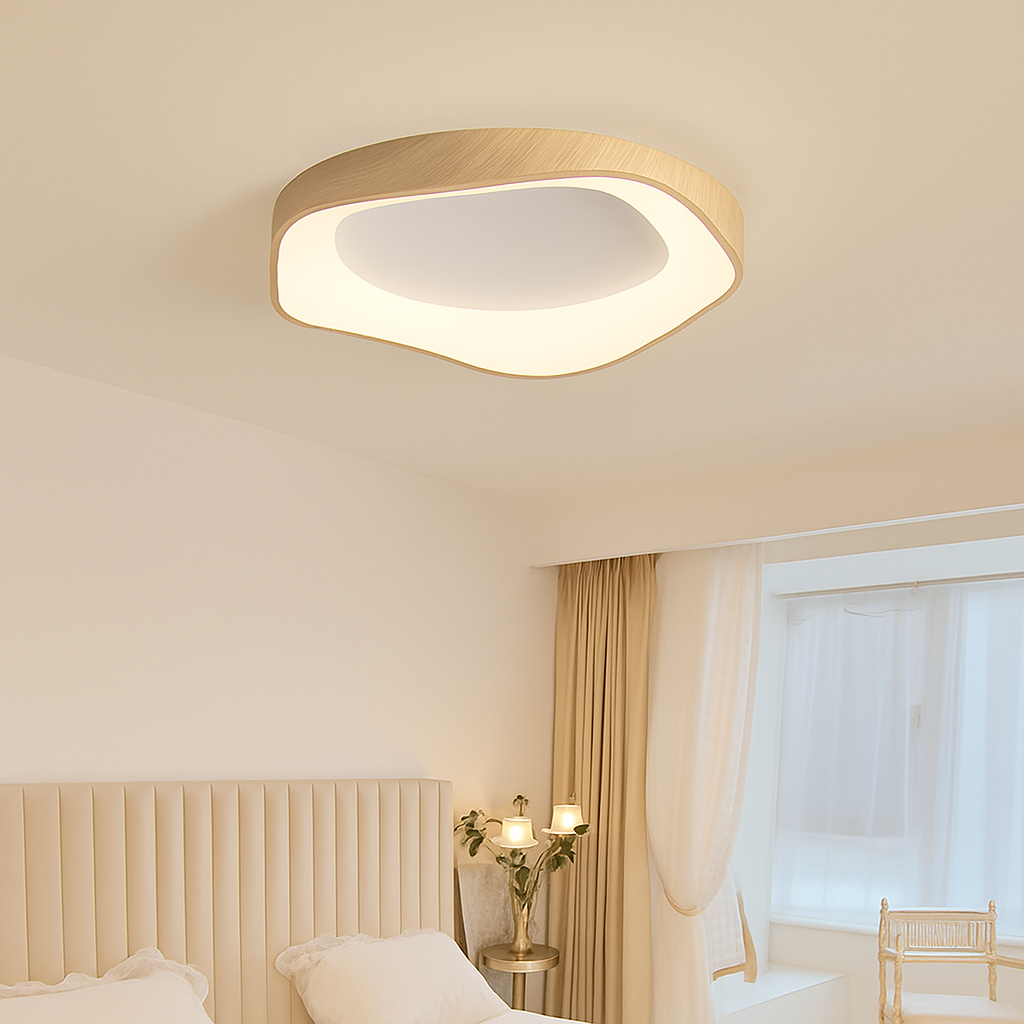 Plafonnier rond en bois au design moderne - vue 3 sur 14