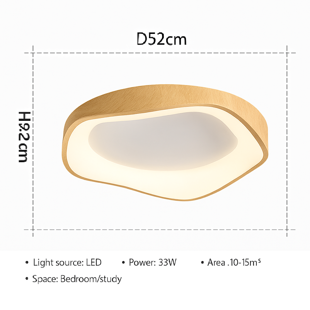 Plafonnier rond en bois au design moderne - vue 5 sur 14