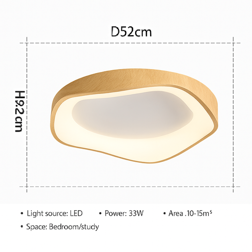 Plafonnier rond en bois au design moderne