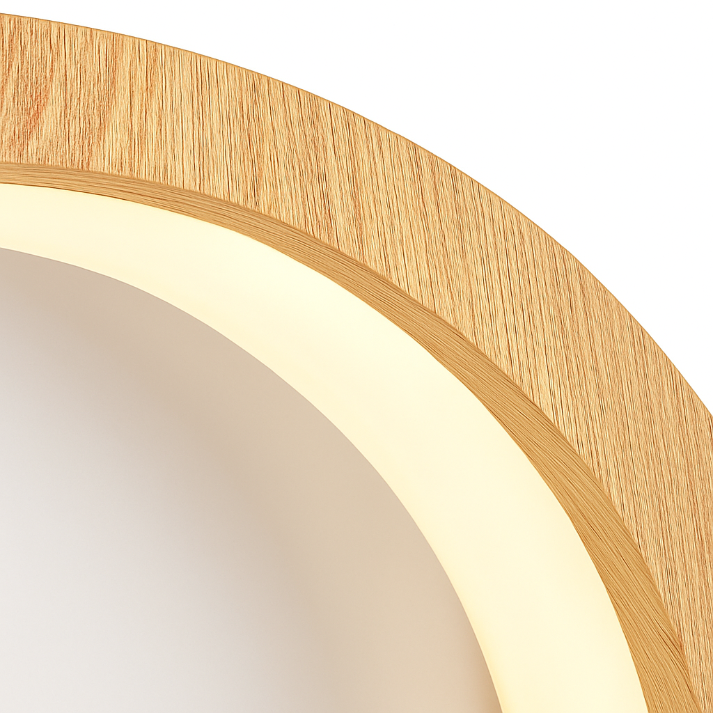 Plafonnier rond en bois au design moderne - vue 6 sur 14