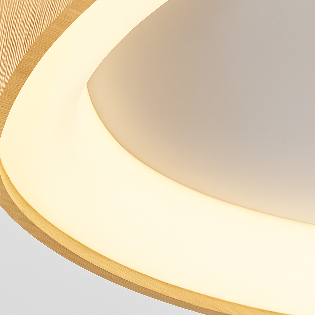 Plafonnier rond en bois au design moderne - vue 7 sur 14