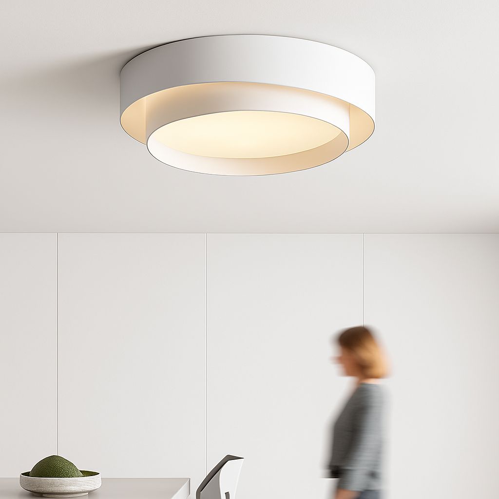 Plafonnier rond moderne led Art plafonnier Studio cuisine chambre allée balcon couloir blanc plafonnier design - vue 6 sur 8