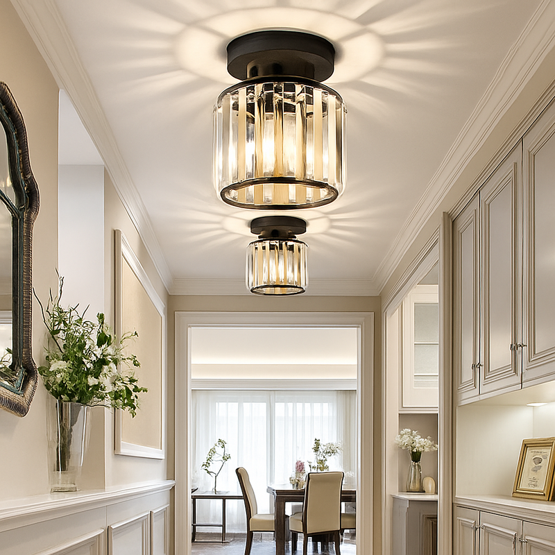 Plafonnier rond ou carré en cristal de verre Luxury